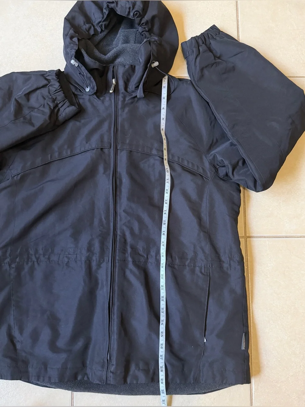 Pacific Trail Women's L Black Windbreaker Mountain Jacket Fleece Lined Hooded